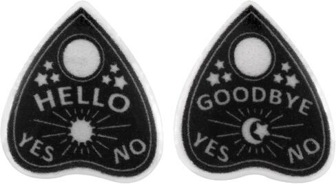 Witch Ghost Ouija Board Earrings, Creative Hello Goodbye Witchy Planchette Anatomical Heart Gothic Earrings Stylish Goth Punk Witchy Jewelry for Women (Black) in Saudi Arabia