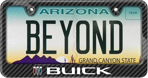 iPick Image for Buick Black Carbon Fiber Look ABS Plastic License Plate Frame is Official Licensed in Saudi Arabia