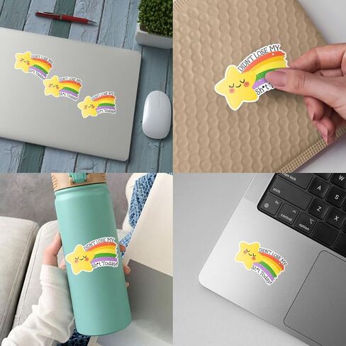 (3Pcs) Didn't Lose My Sh*t Today Sticker, Funny Star Bumper Sticker, Gold Star Stickers, Rainbow Vinyl Stickers, Inspirational Quote Decal - Sticker for Laptop Water Bottle Phone Hard Hat 3" in Saudi Arabia