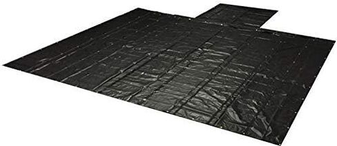 Mytee Products 20' x 18' Flatbed Truck 14 Oz Lightweight Lumber Tarp with 6 FT Drop & Flap - Black Heavy Duty Vinyl Waterproof Tarp for Trailers to Protect Cargo from Wind, Rain, Snow and Sun in Saudi Arabia
