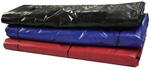 Mytee Products 20' x 18' Flatbed Truck 14 Oz Lightweight Lumber Tarp with 6 FT Drop & Flap - Black Heavy Duty Vinyl Waterproof Tarp for Trailers to Protect Cargo from Wind, Rain, Snow and Sun in Saudi Arabia