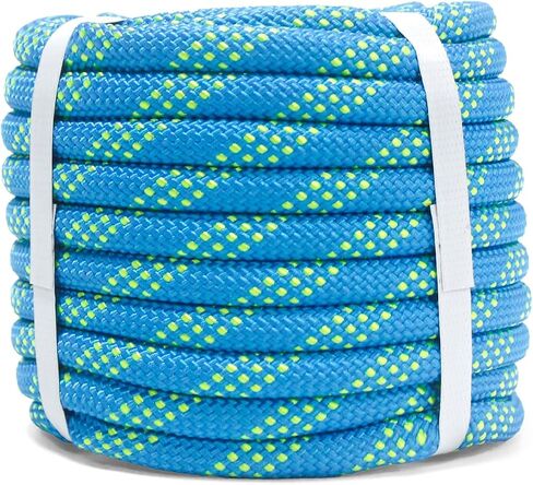 Double Braid Polyester Rope 1/2inch 50ft, 5290lbs Breaking Strength, Blue Arborist Rigging Rope for Various Indoor Outdoor Applications Hiking Camping Swing Sailing in Saudi Arabia