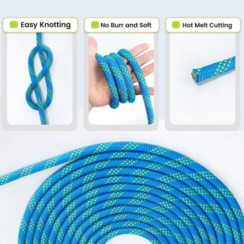 Double Braid Polyester Rope 1/2inch 50ft, 5290lbs Breaking Strength, Blue Arborist Rigging Rope for Various Indoor Outdoor Applications Hiking Camping Swing Sailing in Saudi Arabia