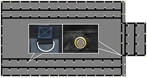 Mytee Products 20' x 18' Flatbed Truck 14 Oz Lightweight Lumber Tarp with 6 FT Drop & Flap - Black Heavy Duty Vinyl Waterproof Tarp for Trailers to Protect Cargo from Wind, Rain, Snow and Sun in Saudi Arabia