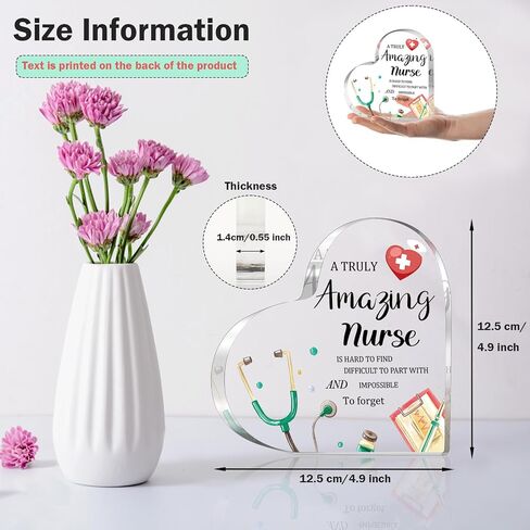 Nurse Gifts for Women Men Engraved Acrylic Plaque with Gift Box LPN RN Nurse Appreciation Gifts for Birthday Christmas Nurses Day Nurses Week Nurse Office Decor Nursing Student Graduation Gift in Saudi Arabia