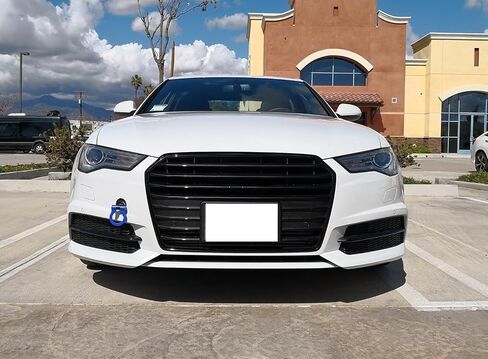 iJDMTOY Red Track Racing Style Tow Hook Ring متوافق مع 2008-up Audi A4 A5 A6 A7 S4 S5 S6 S7، مصنوعة من الألومنيوم خفيف الوزن CNC in Saudi Arabia