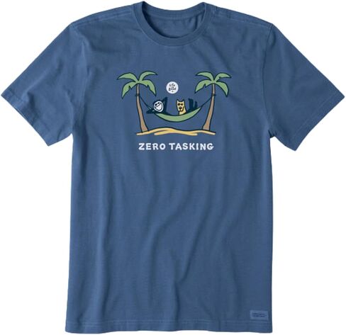 Life is Good. Men's Jake and Rocket Zero Tasking SS Crusher Tee, Vintage Blue, X-Large in Saudi Arabia