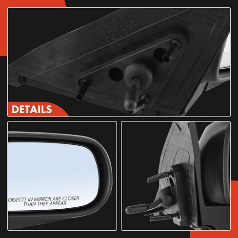 A-Premium Passenger Side Manual Door Mirror - Compatible with Mazda Protege 1999 2000 2001 2002 2003 - Non-Heated Manual Folding Black Outside Rear View Mirror in Saudi Arabia