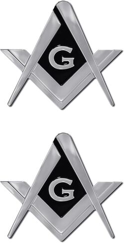 Elektroplate Masonic OEM Chrome Emblem للسيارات والشاحنات وجميع السيارات | مقاس عالمي بمقاس 3 × 2.7 بوصة | مقاومة للعوامل الجوية in Saudi Arabia