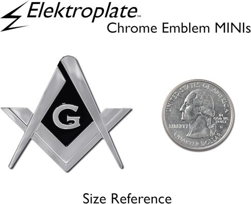Elektroplate Masonic OEM Chrome Emblem للسيارات والشاحنات وجميع السيارات | مقاس عالمي بمقاس 3 × 2.7 بوصة | مقاومة للعوامل الجوية in Saudi Arabia