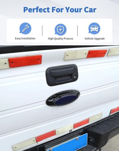 غطاء شعار الباب الخلفي مزين بشعار خلفي وشعار خلفي مناسب لـ 2009-2014 Ford F150 F-150 Raptor (أسود) in Kuwait