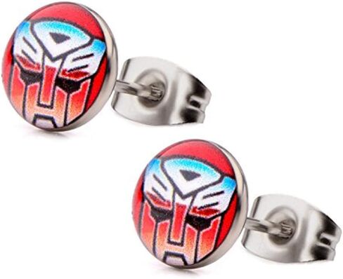 أقراط دائرية بشعار مطبوع من ترانسفورمرز (أوتوبوت). in Saudi Arabia