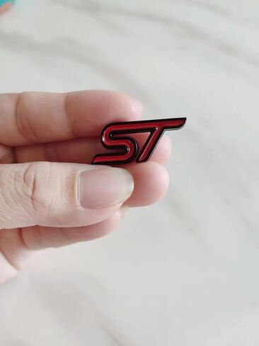 2X ST Badge ملصق سيارة معدني ثلاثي الأبعاد (أحمر فضي in Kuwait