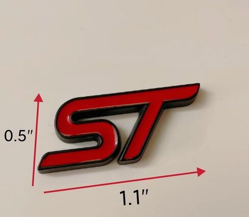 2X ST Badge ملصق سيارة معدني ثلاثي الأبعاد (أحمر فضي in Kuwait