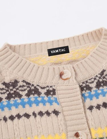 Vamtac Oversized Cardigan Fair Isle Motorcycle Graphic Fall Sweaters Y2k Unisex Soft Vintage Knit Sweater Trendy Tops in Saudi Arabia