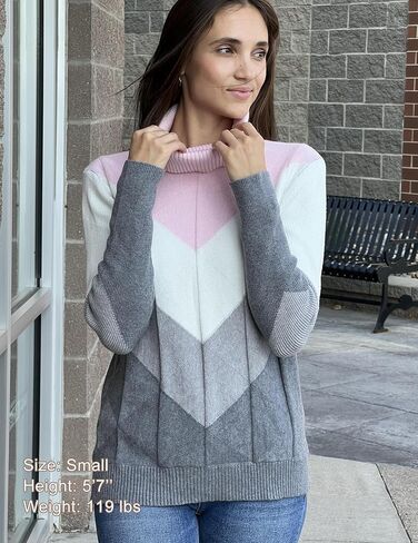 Zeagoo Women's Turtleneck Sweater Fall Winter 2025 Long Sleeve Chunky Knitted Trendy Pullover Tops V-Pink, Medium in Saudi Arabia