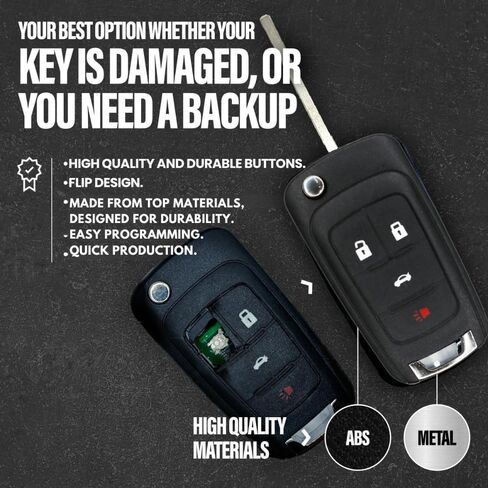 Cut Flip Key FOB ، CAR Remote Key FOB استبدال FOB مع CHEVY CRUZE EDERAX TRAX IMPALA MALIBU CAMARO SONIC CHEVROLET GMC TRAIN BUICK LACROSSE ENCORE VERANO 2010 2011 2013 2014 2015 2015 2017 2017 in Saudi Arabia