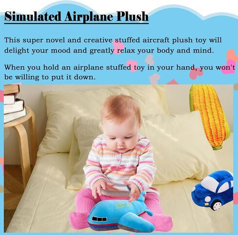 15.7" Airplane Plush Yellow Stuffed Plane Toy Aircraft Hug Pillow Gifts for Kids in Saudi Arabia