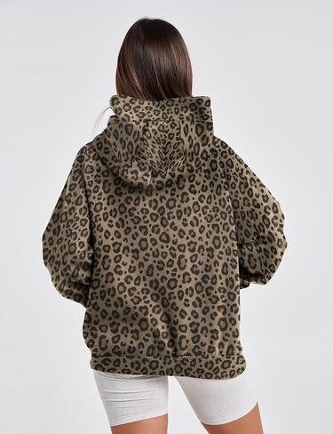 Ythomm Womens Cheetah Print Hoodie Oversized Leopard Graphic Fleece Hooded Sweatshirts Long Sleeve Pullover Tops With Pocket in Saudi Arabia