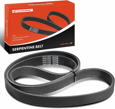 A-Premium Engine Serpentine Drive Belt Compatible with Jeep & Ford & Chrysler & Chevrolet & Dodge & GMC & Nissan Cars - Altima, Wrangler, Taurus, Sebring, Intrepid, Concorde, P3500, R3500 & More in Saudi Arabia