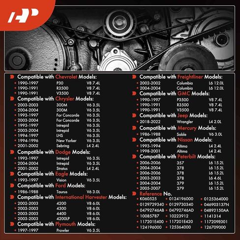A-Premium Engine Serpentine Drive Belt Compatible with Jeep & Ford & Chrysler & Chevrolet & Dodge & GMC & Nissan Cars - Altima, Wrangler, Taurus, Sebring, Intrepid, Concorde, P3500, R3500 & More in Saudi Arabia