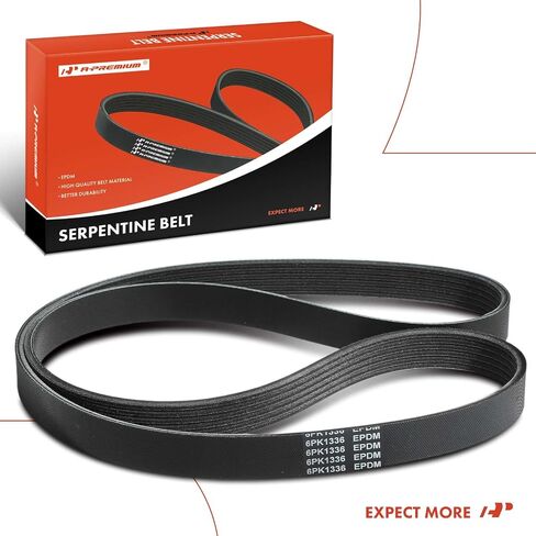 A-Premium Engine Serpentine Drive Belt Compatible with Jeep & Ford & Chrysler & Chevrolet & Dodge & GMC & Nissan Cars - Altima, Wrangler, Taurus, Sebring, Intrepid, Concorde, P3500, R3500 & More in Saudi Arabia