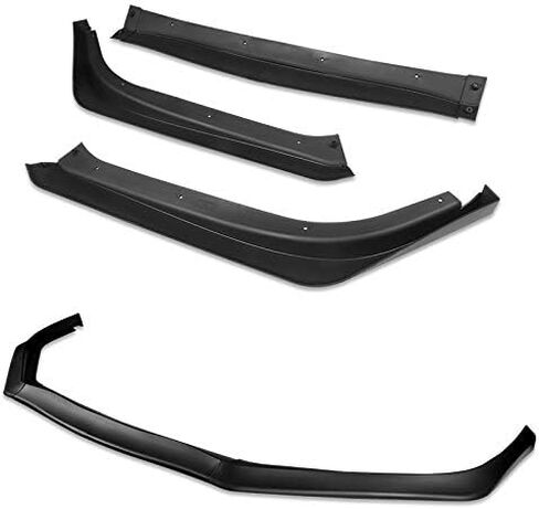 5pcs Combo Front Bumper Body Kit Lip + Side Skirt Extensions Diffuser Compatible with 2013-2015 Honda Civic Sedan 2014 (Unpainted Black) in Saudi Arabia