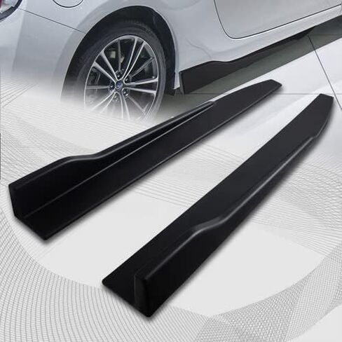 5pcs Combo Front Bumper Body Kit Lip + Side Skirt Extensions Diffuser Compatible with 2013-2015 Honda Civic Sedan 2014 (Unpainted Black) in Saudi Arabia