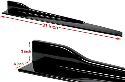 5pcs Combo Front Bumper Body Kit Lip + Side Skirt Extensions Diffuser Compatible with 2013-2015 Honda Civic Sedan 2014 (Unpainted Black) in Saudi Arabia