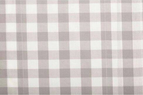 VHC العلامات التجارية Annie Buffalo Check Cotton Farmhouse Curtains Rod Pocket Tie Back (s) لوحة الباب، 72x40، رمادي in Kuwait
