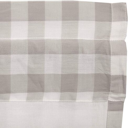 VHC العلامات التجارية Annie Buffalo Check Cotton Farmhouse Curtains Rod Pocket Tie Back (s) لوحة الباب، 72x40، رمادي in Kuwait