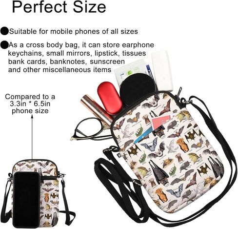 G2TUP Bat Crossbody Bag Bat Themed Gifts Bat Species Gifts Vampire Bat Gift Bat Lover Shoulder Bag in Saudi Arabia