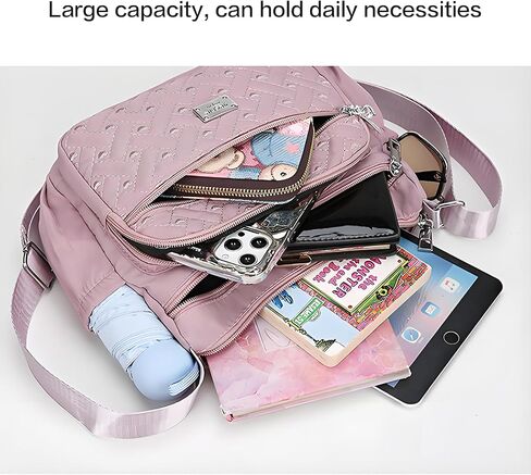 Women Shoulder Handbag Roomy Multiple Pockets Ladies Casual Crossbody Bag in Saudi Arabia