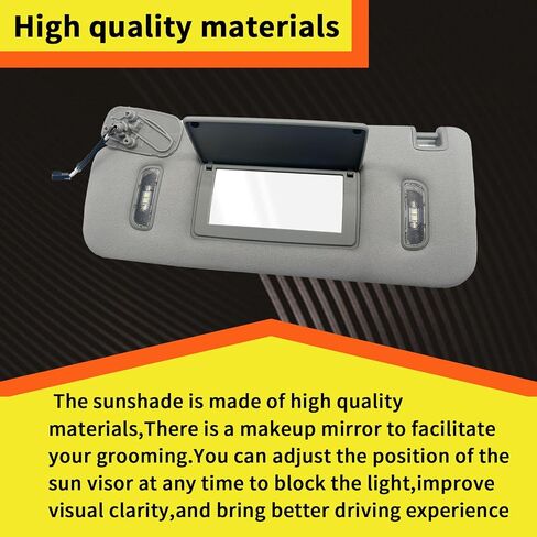 Left Side Sun Visor with LED Light Makeup Mirro Fit for 2015-2019 Cadillac Escalade, Chevrolet Silverado/Suburban/Tahoe, GMC Sierra Denali/Yukon/XL, 22870346, 23198866, 23459655, 23459654, 84247192 in Saudi Arabia