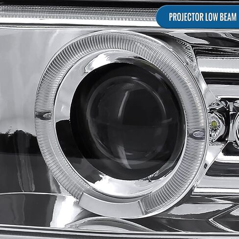 Ronnin - Fits 1999-2002 Silverado 2000-2006 Suburban Tahoe LED Dual Halo Rims Running Lights Projector Headlights + Full LED Bumper Lamps Assembly Pair | Black in Saudi Arabia