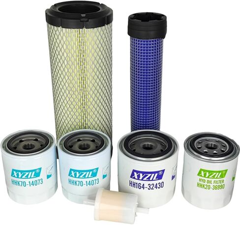 Maintenance Filter Kit 77700-01820 Compatible with Kubota RTV1100 (S/N<=31002) HH164-32430 HHK71-14080 HHK70-14073 12581-43012 TA040-93230 TA040-93220 HHK72-14080 Engine Oil Hydraulic Fuel Air in Saudi Arabia