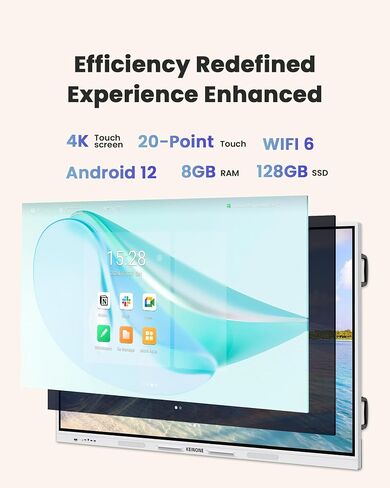 اللوحة الذكية للفصول الدراسية ، 65 "8+128 GB Smartboard التفاعلية المدمجة في نظام التشغيل Android OS & Open App Ecosystem - 4K الشاشة اللوحة الرقمية الإلكترونية لاستوديو مدرسة Office School in Kuwait