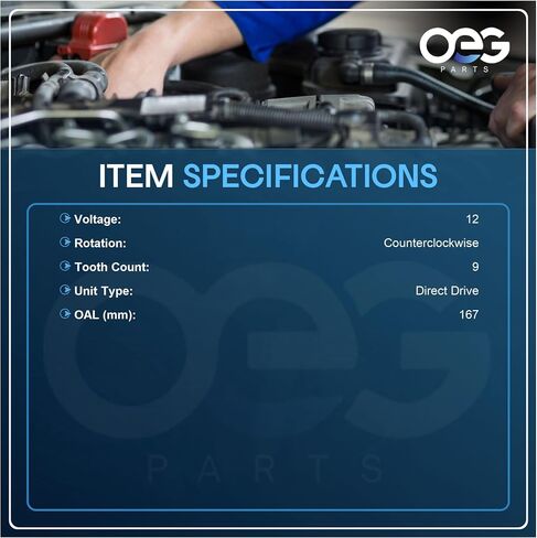 OEG Parts New Starter Compatible with Suzuki 12V CCW 9-Spline 650 V Strom V-Strom SV650 Marauder 2004-2012 3110019F00, SMU0205, 41054195 in Saudi Arabia