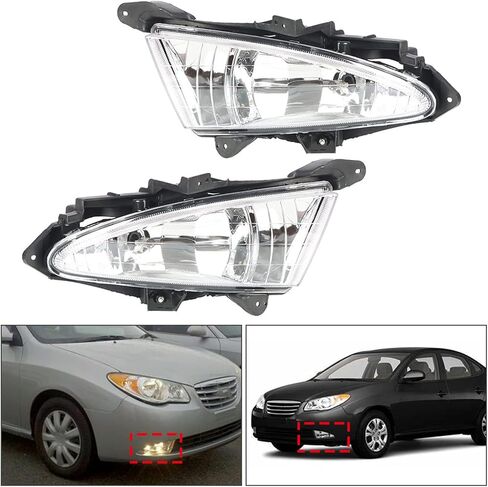 munirater 2-Pack Clear Lens Driving Fog Lights Assembly with Switch and Wiring Kit 92201-2H000 92202-2H000 Replacement for Elantra 2007-2010 in Saudi Arabia