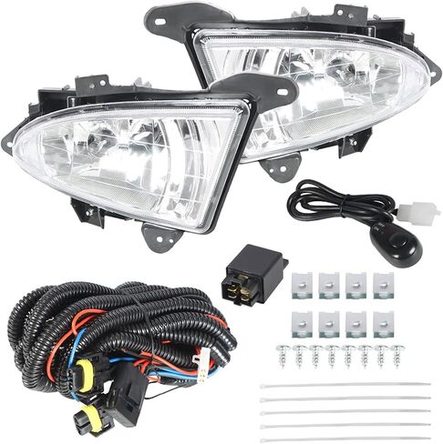 munirater 2-Pack Clear Lens Driving Fog Lights Assembly with Switch and Wiring Kit 92201-2H000 92202-2H000 Replacement for Elantra 2007-2010 in Saudi Arabia