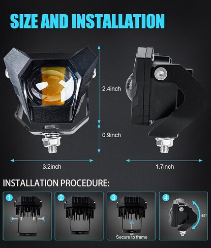 4-pcs Triangle Spotlights 120w 10800lm with Dual pods JL A-Pillar Hinge Mounting Brackets 1 drag 4 waterproof wire harness flashing switch Kit, For JL/JLU 2018-2023 Gladiator JT 2020-2023 in Saudi Arabia
