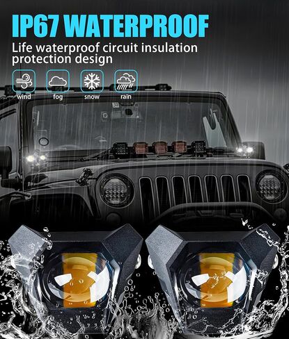 4-pcs Triangle Spotlights 120w 10800lm with Dual pods JL A-Pillar Hinge Mounting Brackets 1 drag 4 waterproof wire harness flashing switch Kit, For JL/JLU 2018-2023 Gladiator JT 2020-2023 in Saudi Arabia