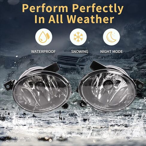 Fog Lights Lamps for 2010-2015 Volkswagen Golf Hatchback/Wagon, Jetta Sedan/Wagon, Beetle, Eos, Premium VW Accessories, 1 Pair (Smoke Lens) in Kuwait