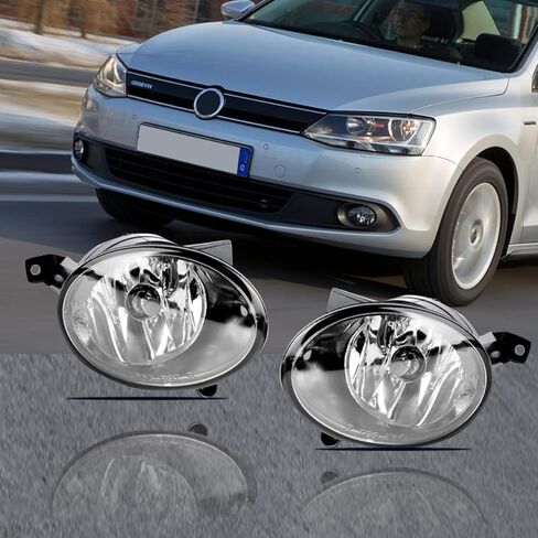 Fog Lights Lamps for 2010-2015 Volkswagen Golf Hatchback/Wagon, Jetta Sedan/Wagon, Beetle, Eos, Premium VW Accessories, 1 Pair (Smoke Lens) in Kuwait
