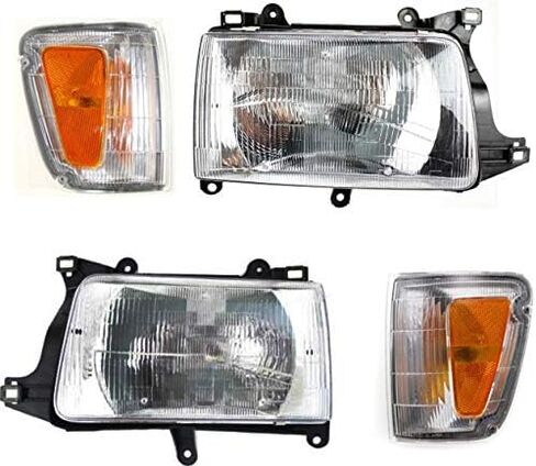 Garage-Pro Headlights Assembly Kit For Toyota T100 1993-1998 Halogen With Bulbs, Corner Light Replaces# 8111034010 8115034010 8162034010 8161034010 in Saudi Arabia