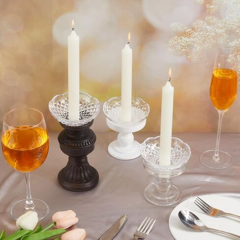 GORGECRAFT 6Pcs Faceted Chandelier Bobeches Candle Holder Bobeche 4 Side Holes 4 Inch Acrylic Clear Replacement Elegant Lamp Candlestick Shade for Hanging Home Restaurant Wedding Birthday Party Decor in Saudi Arabia