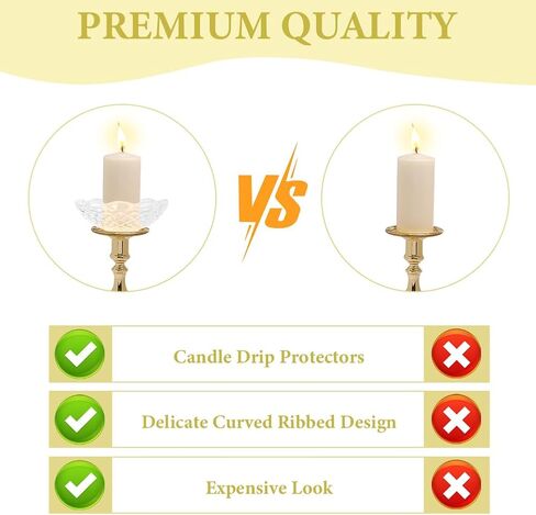 GORGECRAFT 6Pcs Faceted Chandelier Bobeches Candle Holder Bobeche 4 Side Holes 4 Inch Acrylic Clear Replacement Elegant Lamp Candlestick Shade for Hanging Home Restaurant Wedding Birthday Party Decor in Saudi Arabia