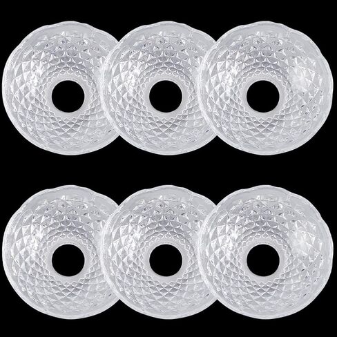 GORGECRAFT 6Pcs Faceted Chandelier Bobeches Candle Holder Bobeche 4 Side Holes 4 Inch Acrylic Clear Replacement Elegant Lamp Candlestick Shade for Hanging Home Restaurant Wedding Birthday Party Decor in Saudi Arabia