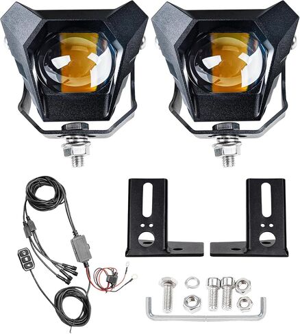 4-pcs Triangle Spotlights 120w 10800lm with Dual pods JL A-Pillar Hinge Mounting Brackets 1 drag 4 waterproof wire harness flashing switch Kit, For JL/JLU 2018-2023 Gladiator JT 2020-2023 in Saudi Arabia