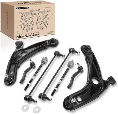 A-Premium Set of 8, Front Lower Control Arm, Sway Bar Link, Inner Outer Tie Rod End, Compatible with Toyota Yaris 2006 2007 2008, L4 1.5L in Saudi Arabia